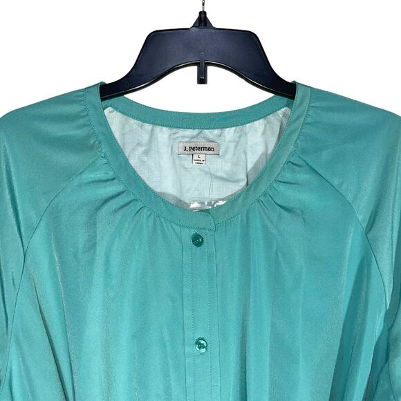 J. Peterman Dress Teal Button Up - Picture 4 of 8